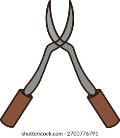 Tesouras de grama com alça em fundo transparente