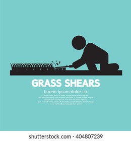 Grass Shears Vector Illustration