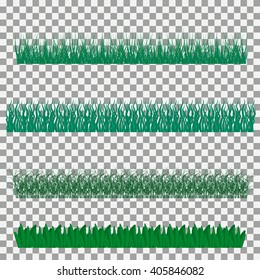 grass, shrubs. A set of various types of grass. Set of grass on a transparent background. Set of grass vector illustration. Green grass and bushes.