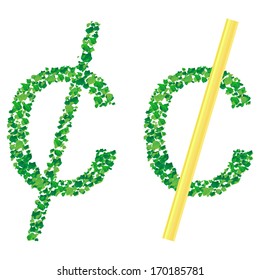Grass Sign Collection - Cent. Vector