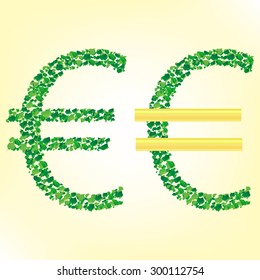Grass sign collection - euro. vector