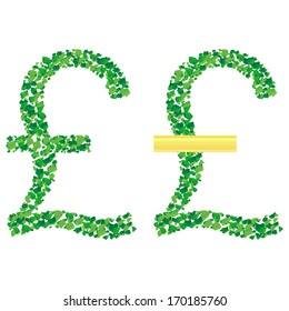 Grass Sign Collection - Pound. Vector