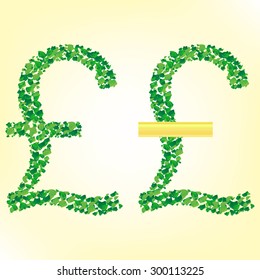 Grass Sign Collection - Pound. Vector