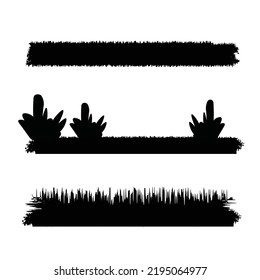 Grass Silhouette Black Vector Set isolated hand drawn illustration for work design banner landscape isolated on white background