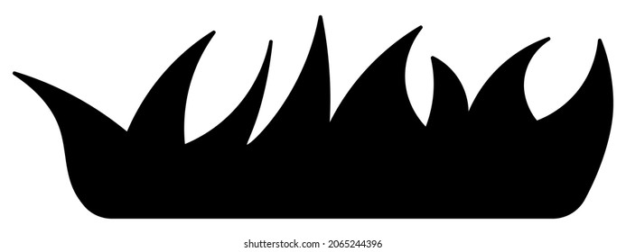 Grass. Silhouette. Dark thickets of bush. Gloomy vegetation. Vector illustration. Isolated white background. Idea for web design.