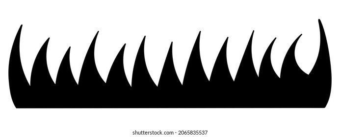 Grass. Silhouette. Dark thickets of bush. Gloomy vegetation. Vector illustration. Isolated white background. Idea for web design.