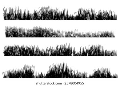 grass silhouette element. meadow background