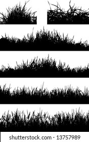 grass silhouette elements for design - vector illustration