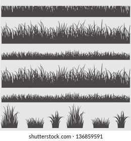 Grass Silhouette Elements .Vector