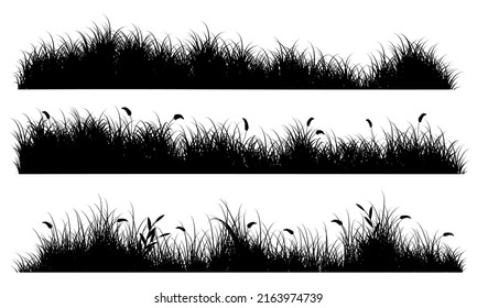 silueta de césped, vector de campo