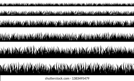 Grass silhouette. Turf coating banners for edging and overlays.