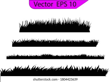 Grass silhouette. Turf coating banners for edging and overlays. Cereal sprouts. Springtime growth greenery. Set of Backgrounds Of black Grass, Isolated On transparent Background Grass silhouette. Turf coating banners for edging and overlays. Cereal sprouts. Springtime growth greenery. Set of Backgrounds Of black Grass, Isolated On transparent Background