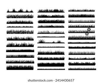 Grass silhouette vector art white background