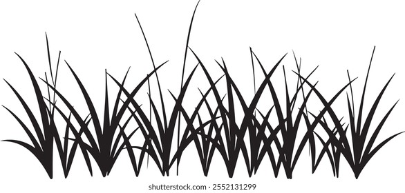 Grass silhouette vector illustration on white background