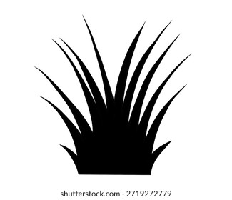 Silhueta de grama, ilustração vetorial em várias formas, ícone de planta de campo natural isolado no fundo branco