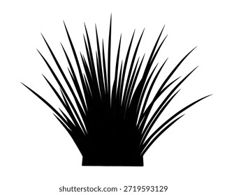 Silueta de hierba, Ilustración vectorial en varias Formas, ícono de planta de campo natural aislado sobre fondo blanco