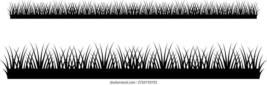Grass silhouettes on white background for design and decoration purposes grassy elements