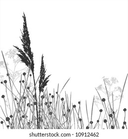 Grass silhouettes / vector / elements are separated