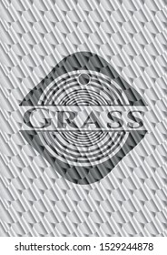Grass silver badge. Scales pattern. Vector Illustration. Detailed.