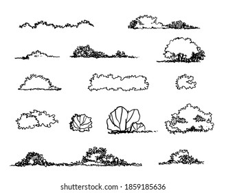 grass sketch Architect drawing ,Sketch Landscape ,isolate vector