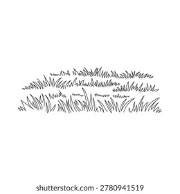 Grass sketch on white background hand drawn style illustration