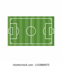 Grass Of A Soccer Field. Football Field Or Soccer Field Background. Vector