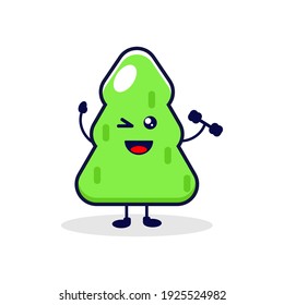 Ilustración de personaje lindo y fuerte de hierba