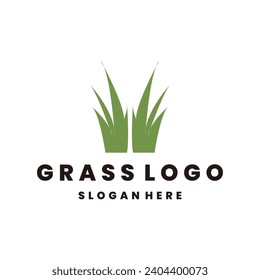 Plantilla de diseño de icono de logotipo de estilo de gramíneas vector plano