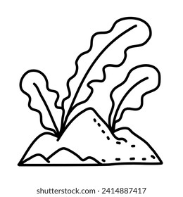 grass of summer doodles icon set