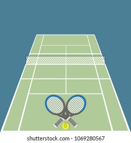 Grass tennis court