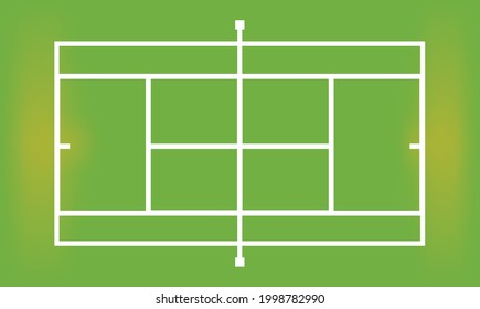 Grass Tennis Court, Simple Concept, Vector Illustration