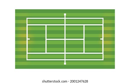 Grass Tennis Court, Simple Concept, Vector Illustration