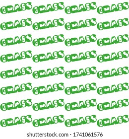 Grass tennis pattern. Green vector illustration with white background.