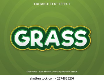 grass text effect template with editable layout and abstract style use for business logo and brand