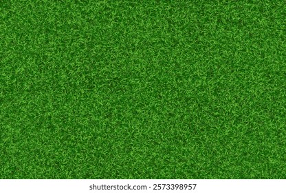 Grass texture. Realistic green field or garden. Fresh lawn background. Summer backyard concept. Eco design for brochure, poster or website. Natural meadow backdrop. Vector illustration.