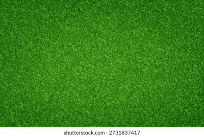 Vista superior de textura de relva. Gramado verde de verão. Fundo do campo de esportes. Conceito de jardim realista. Papel de parede de futebol, golfe ou tênis. Superfície fresca do quintal. Design de natureza ecológica. Ilustração vetorial.