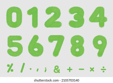 Grass textured numbers and symbols. Realistic vector grass texture. - Powered by Shutterstock - Get 15% off with code: PIKWIZARD15