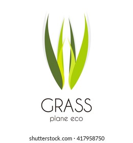 Grass treatment of natural curve abstract vector and logo design or template leaf group business icon of company identity symbol concept