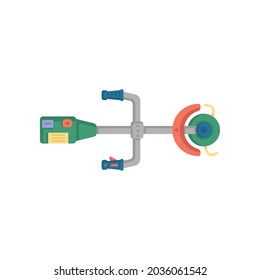 recortadora de césped en estilo plano aislado en fondo blanco