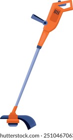 Grass trimming device cartoon icon. Lawn mower isolated on white background