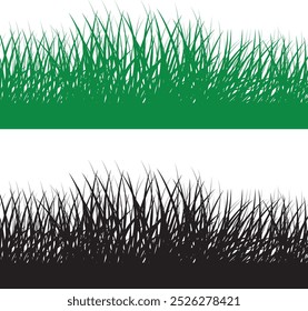 Arte vectorial de hierba aislado sobre fondo blanco