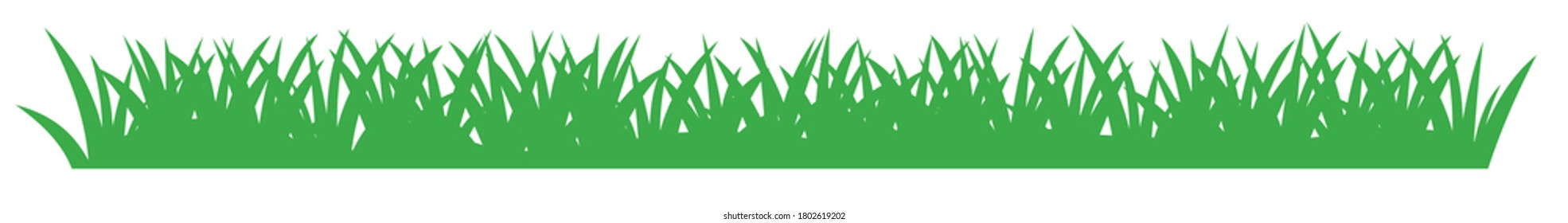 Grass Vector for bottom frame. The horizontal location. Background picture. Isolated object. Flat cartoon style.	