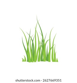 Textura de dibujos animados de Vector de hierba. Arbusto de planta de silueta verde con forma de campo de hierba