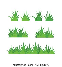 Grass vector element with flat cartoon design, simple and trendy, suitable for game element or environmental element