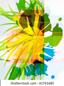 Grass. Vector floral composition.