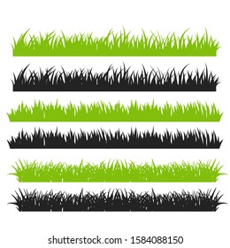 Grass Vector. Green grass arranged in beautiful rows For making a brush in the cartoon event.