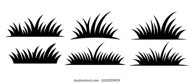 Grass vector icon set, Black lawn grass icon vector design. Natural material. Natural, eco, bio, organic signs vector
