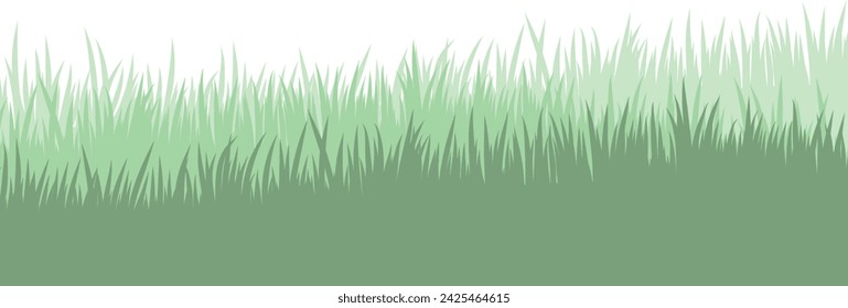 Grass vector illustration, green filed flat clip art design isolated