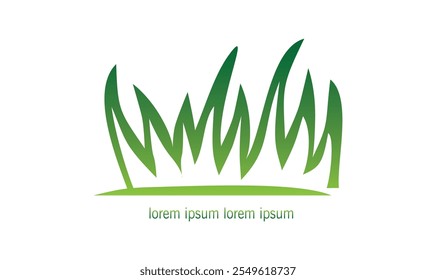 Ilustración vectorial de la hierba para el logotipo, aislado en el fondo blanco