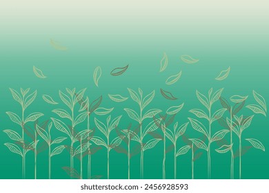 Grass vector illustration for wallpaper, Vector herbs and plants.